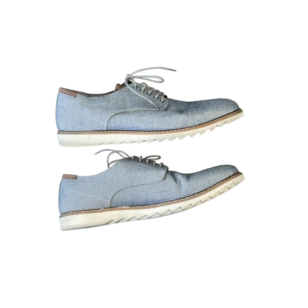 Crevo Bud Men's Navy Blue Chambray Canvas Lace Up Oxford Dress Shoes Size US 11 - Picture 4 of 8